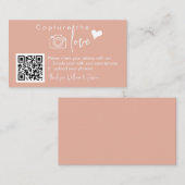 Leg de Liefde QR Code, Bruiloft Foto Tekens vast Informatiekaartje (Voorkant / Achterkant)