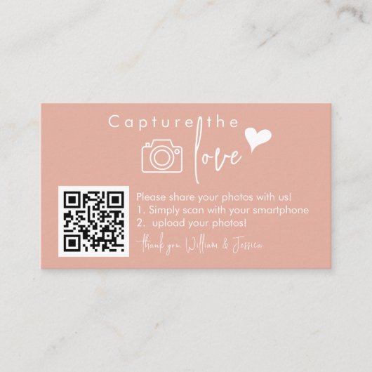 Leg de Liefde QR Code, Bruiloft Foto Tekens vast Informatiekaartje (Voorkant)