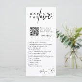 Leg de liefde QR CODE Foto delen gast Kaart (Staand voorkant)