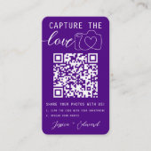 Leg de liefde QR Code foto Indigo Violet Wit vast Plaatskaartje (Voorkant)