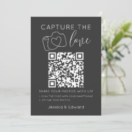 Leg de liefde QR code grijs chique moderne bruilof