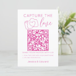 Leg de liefde QR code roze chique moderne bruiloft