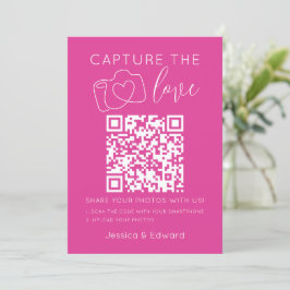 Leg de liefde QR code roze chique moderne bruiloft