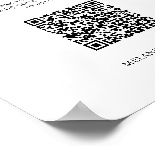 Leg de liefde QR Code Trouwbord Poster vast (Hoek)