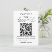 Leg de liefde QR code zwart chique moderne bruilof (Staand voorkant)