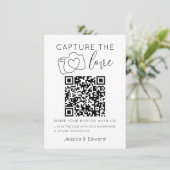 Leg de liefde QR code zwart chique moderne bruilof (Staand voorkant)
