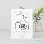 Leg de liefde QR code zwart chique moderne bruilof (Staand voorkant)