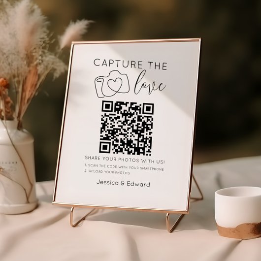 Leg de liefde QR code zwart chique moderne bruilof