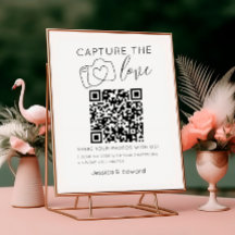 Leg de liefde QR code zwart chique moderne bruilof