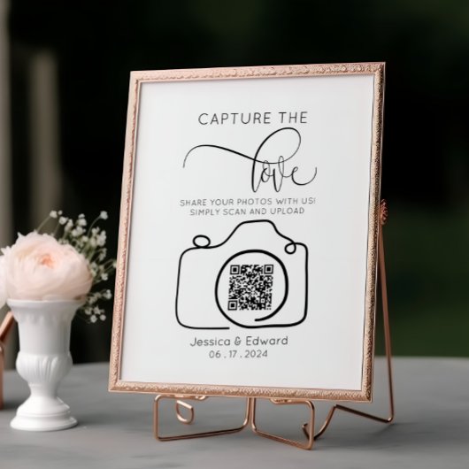 Leg de liefde QR code zwart chique moderne bruilof