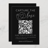 Leg de liefde QR code zwart chique moderne bruilof (Voorkant / Achterkant)