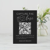 Leg de liefde QR code zwart chique moderne bruilof (Staand voorkant)
