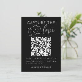 Leg de liefde QR code zwart chique moderne bruilof