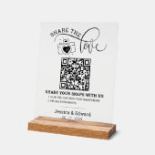 Leg de liefde QR-code zwart wit chique bruiloft va Acryl Bord (Hoek)