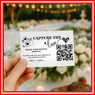Leg de liefde vast Deel de liefde QR-code bruiloft Informatiekaartje