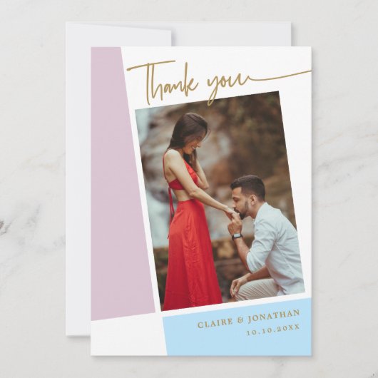 Leg de liefde vast: Eigen edelfoto bruiloft Bedankkaart (Voorkant)