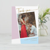 Leg de liefde vast: Eigen edelfoto bruiloft Bedankkaart (Staand voorkant)