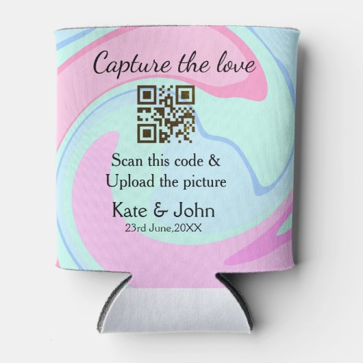 Leg de liefde vast en voeg een QR-scan toe met mar Blikjeskoeler (Voorkant)