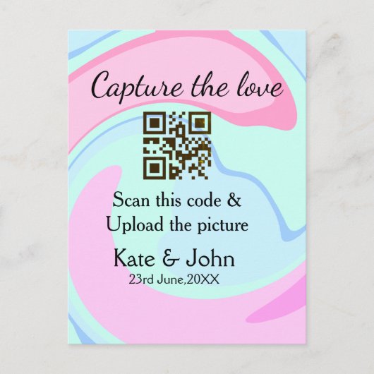 Leg de liefde vast en voeg een QR-scan toe met mar Briefkaart (Voorkant)