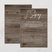 Leg de Liefde Vast Foto I Spy Bruiloft Spel Menu (Voorkant / Achterkant)