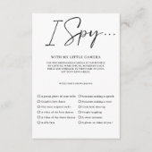 Leg de liefde vast Foto Spion Huwelijksspel Menu (Voorkant)