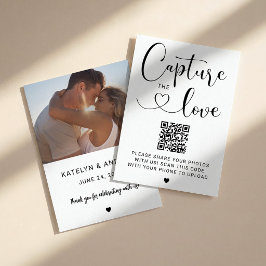 Leg de liefde vast Modern script QR-foto Visitekaartje