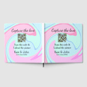 Leg de liefde vast voeg QR-scan marmer roze blauw  Gastenboek (Volledig)