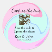 Leg de liefde vast voeg QR scan marmer roze blauw 