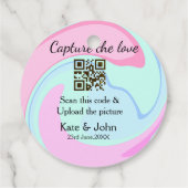 Leg de liefde vast voeg QR-scan toe marmer roze bl Bedankjes Labels (Achterkant)