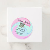 Leg de liefde vast voeg QR-scan toe marmer roze bl Bedankjes Labels (In situ)