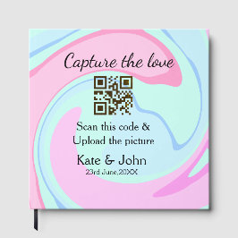 Leg de liefde vast voeg QR-scan toe marmer roze bl Gastenboek