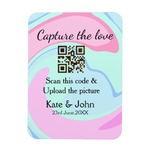 Leg de liefde vast voeg QR-scan toe marmer roze bl Magneet