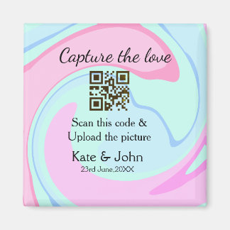 Leg de liefde vast voeg QR-scan toe marmer roze bl Magneet