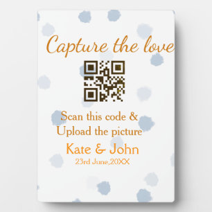 Leg de liefde vast voeg QR-scan toe upload afbeeld Fotoplaat