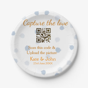 Leg de liefde vast voeg QR scan toe upload afbeeld Papieren Bordje