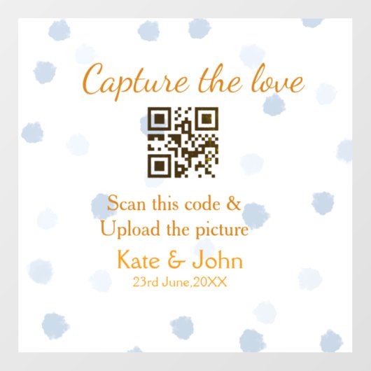 Leg de liefde vast voeg QR scan toe upload afbeeld Raamsticker (Vel)