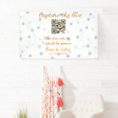 Leg de liefde vast voeg QR-scan toe upload afbeeld Spandoek (Insitu)