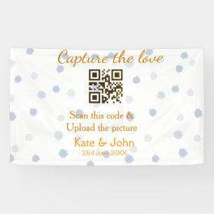 Leg de liefde vast voeg QR-scan toe upload afbeeld Spandoek