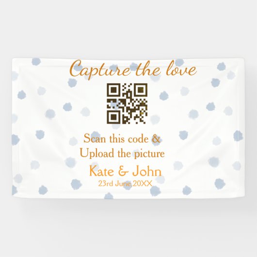 Leg de liefde vast voeg QR-scan toe upload afbeeld Spandoek (Horizontaal)
