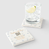 Leg de liefde vast voeg QR scan toe upload afbeeld Stenen Onderzetter (Zijkant)