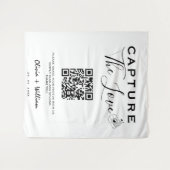Leg de Liefde Vaste Moderne QR Code Trouw Achtergr Wandkleed (Voorkant (horizontaal))