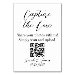 Leg de liefde Wedding QR code tabel teken Kaart