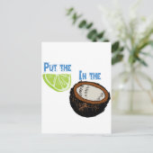 Leg de limoen in de kokosnoot. briefkaart (Staand voorkant)