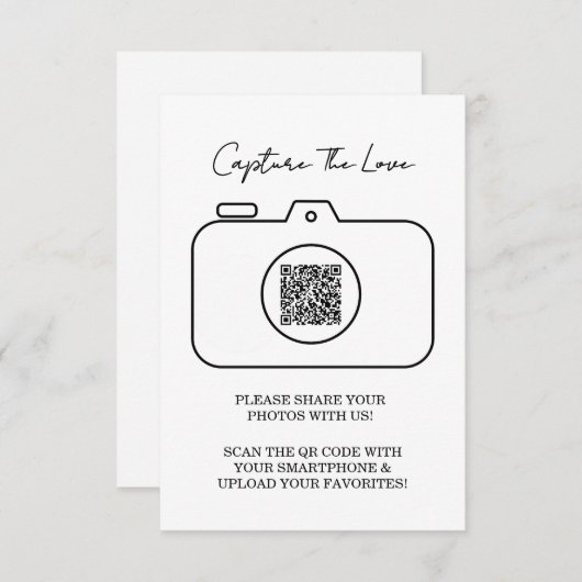 Leg de Love Photo Sharing QR-codebehuizing vast Informatiekaartje (Voorkant / Achterkant)