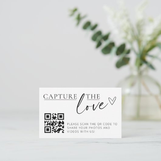 Leg de Love QR Code Photo Collector Kaarten vast Visitekaartje (Staand voorkant)