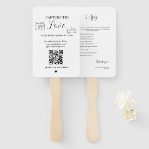 Leg de Love Wedding QR Code Kaart, fotokaart vast Handwaaier