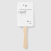 Leg de Love Wedding QR Code Kaart, fotokaart vast Handwaaier (Achterkant)