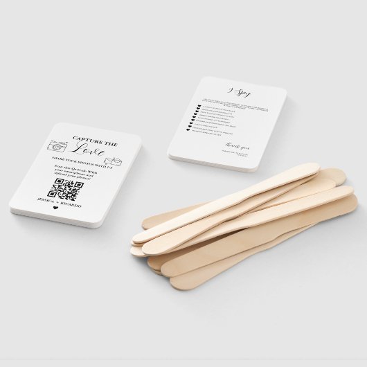 Leg de Love Wedding QR Code Kaart, fotokaart vast Handwaaier (Niet-gemonteerd)