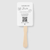 Leg de Love Wedding QR Code Kaart, fotokaart vast Handwaaier (Voorkant)