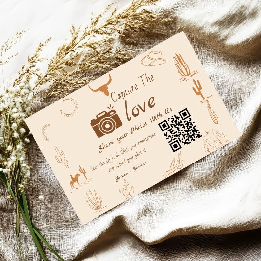 Leg de Love Wedding QR Code Kaart, fotokaart vast Kaart